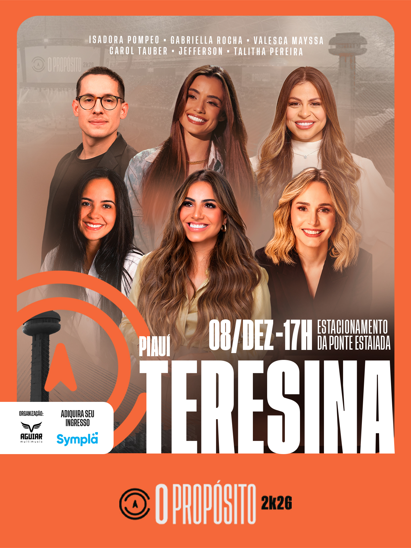 Arte oficial com as atrações confirmadas do Festival O Propósito 2K26